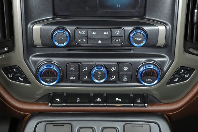 Center Console Switch Button Trim Air Conditioner Control Knob Cover for Chevy Silverado & GMC Sierra 2014-2018, Blue